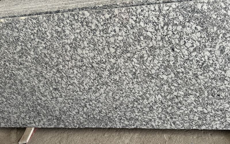 Crystal White polished granite slab