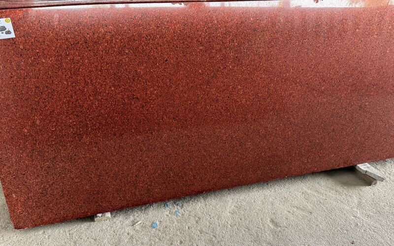 K Red polished granite slab